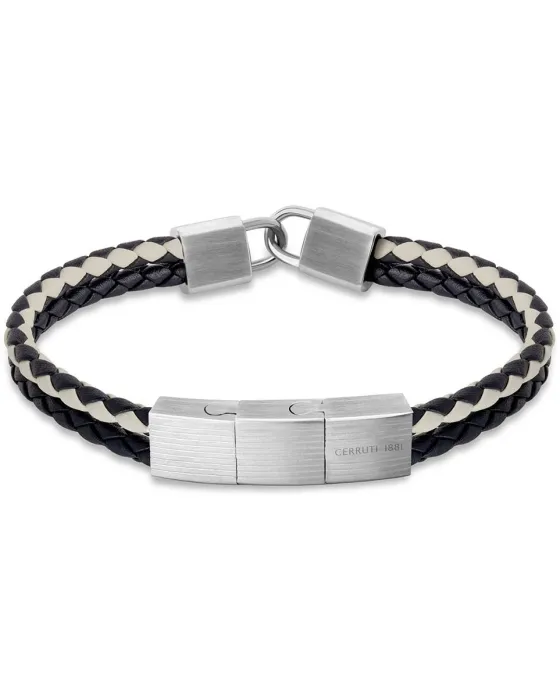 Bracelets Βραχιόλι Cerruti Seal CIAGB2210506, Stainless steel, Black / Silver