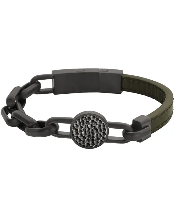 Bracelets Βραχιόλι Cerruti Medallion CIAGB2216204, Stainless steel, Black / Green