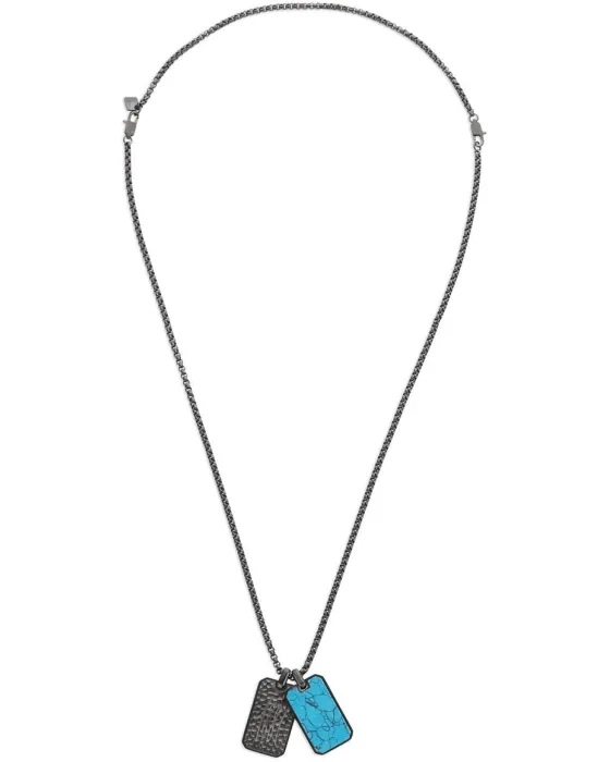 Necklace Κολιέ Cerruti Monogram CIAGN2216103, Stainless steel, Black