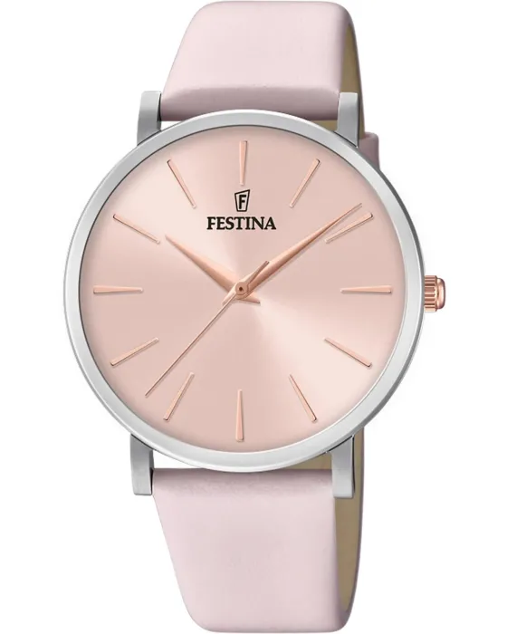 Γυναικείο ρολόι Festina Boyfriend F20371 / 2, Ροζ καντράν, Μπρασελέ από Ανοξείδωτο ατσάλι