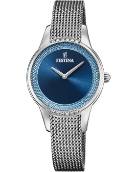 Γυναικείο ρολόι Festina Mademoiselle F20494 / 2, Μπλε καντράν, Μπρασελέ από Ανοξείδωτο ατσάλι