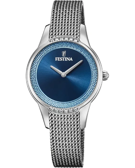 Γυναικείο ρολόι Festina Mademoiselle F20494 / 2, Μπλε καντράν, Μπρασελέ από Ανοξείδωτο ατσάλι