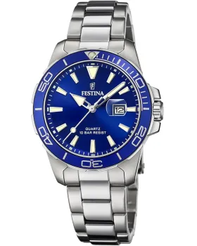 Γυναικείο ρολόι Festina F20503/3, Μπλε καντράν, Μπρασελέ από Ανοξείδωτο ατσάλι