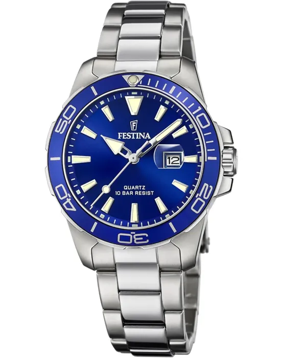 Γυναικείο ρολόι Festina F20503/3, Μπλε καντράν, Μπρασελέ από Ανοξείδωτο ατσάλι