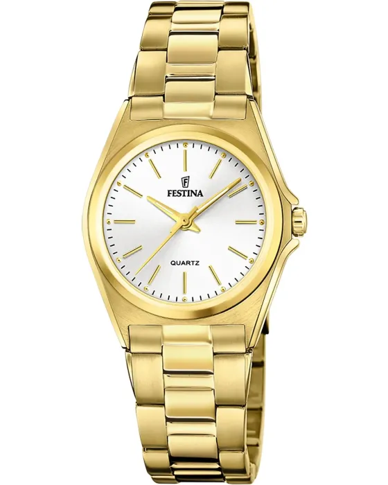 Women's watch Festina Classics F20557 / 2, White dial, Bracelet in Stainless Steel