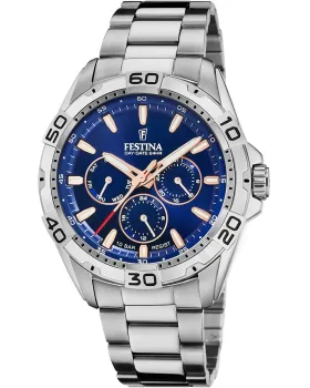 Ανδρικό ρολόι Festina Multifunction F20623 / 2, Μπλε καντράν, Μπρασελέ από Ανοξείδωτο ατσάλι