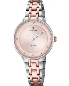 Γυναικείο ρολόι Festina Crystals F20626/2, Ροζ καντράν, Μπρασελέ από Ανοξείδωτο ατσάλι