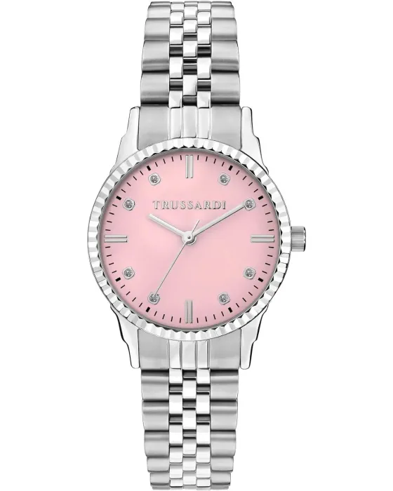Female watch Trussardi T-Bent R2453144510, Pink dial, Bracelet in Stainless Steel