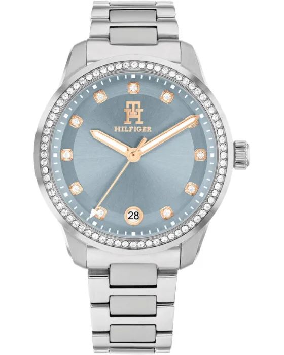 Female watch Tommy Hilfiger TH85 Crystals 1782795, Light blue dial, Bracelet in Stainless Steel