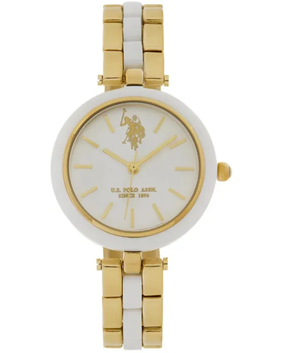 Women's watch U.S. Polo Assn. Agatha USP8361YG, White dial, Bracelet in Stainless Steel