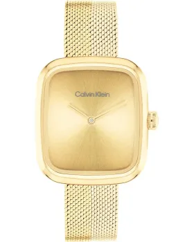 Γυναικείο ρολόι Calvin Klein Adore 25100099, Χρυσό καντράν, Μπρασελέ από Ανοξείδωτο ατσάλι