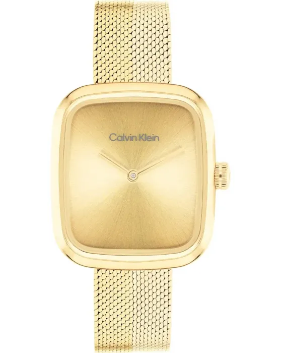 Γυναικείο ρολόι Calvin Klein Adore 25100099, Χρυσό καντράν, Μπρασελέ από Ανοξείδωτο ατσάλι
