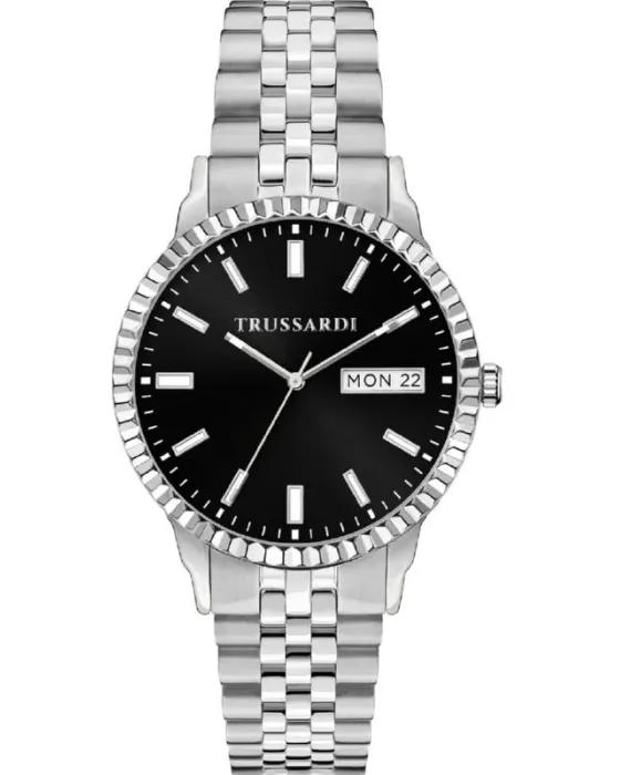 Male watch Trussardi T-Bent R2453141012, Black dial, Bracelet in Stainless Steel