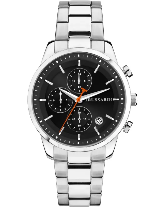 Male watch Trussardi T-Bridge Chronograph R2453171002, Black dial, Bracelet in Stainless Steel