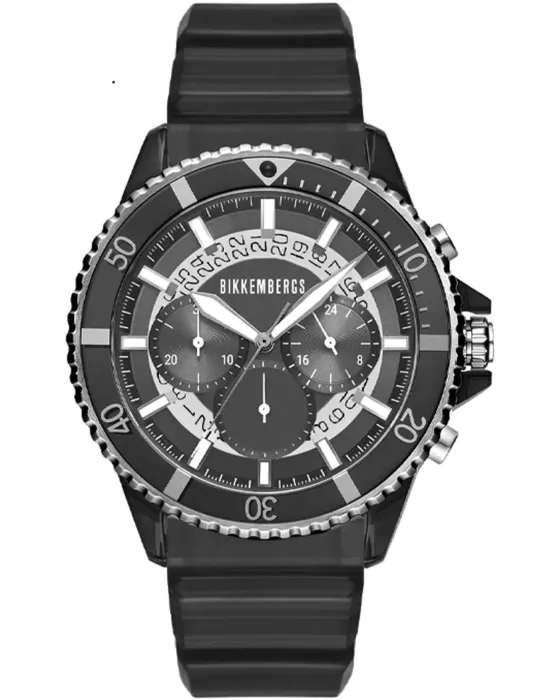 Male watch Bikkembergs Rainbow Chronograph BKA52, Black dial, Bracelet in Rubber