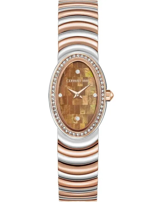 Women's watch Cerruti Norcia CIWLG0072510, Brown / Mother Of Pearl dial, Bracelet in Stainless Steel