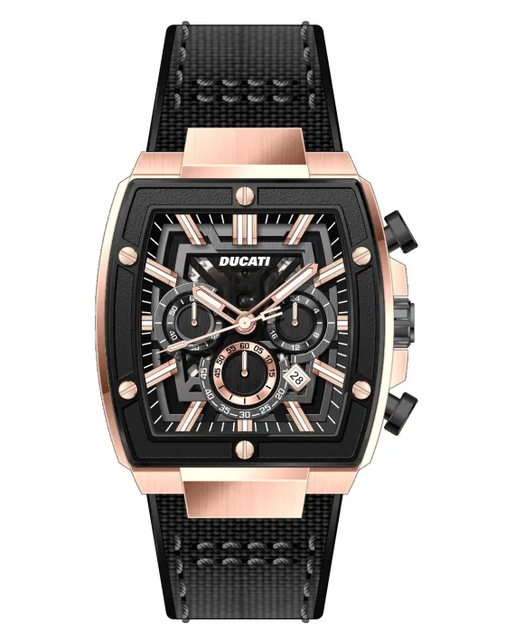 Men's watch Ducati DT005 Chronograph DTWGO0001004, Black dial, Strap in Rubber