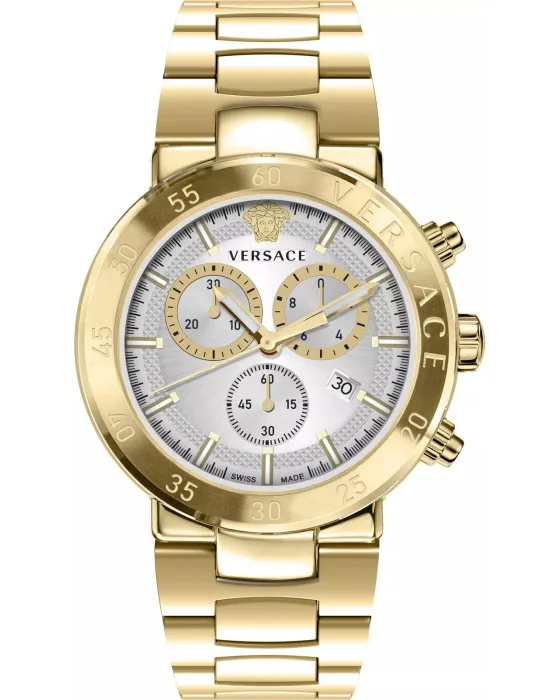 Ανδρικό ρολόι Versace Urban Chronograph VEPY00820, Λευκό καντράν, Μπρασελέ από Ανοξείδωτο ατσάλι