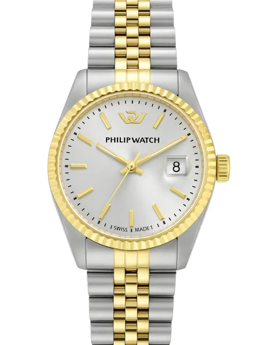 Ανδρικό Philip Watch Caribe R8253107012, Ασημί καντράν, Μπρασελέ από Ανοξείδωτο ατσάλι
