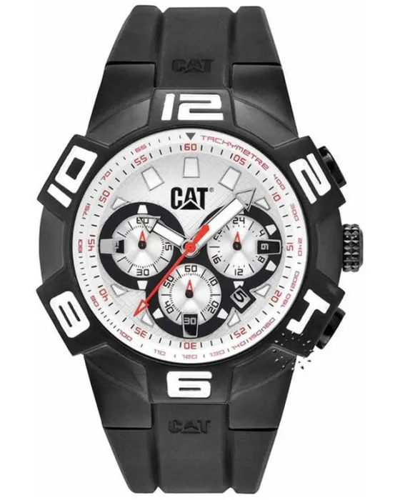 Ανδρικό ρολόι Caterpillar Sprint Chronograph R816321238, Λευκό καντράν, Λουρί από Καουτσούκ