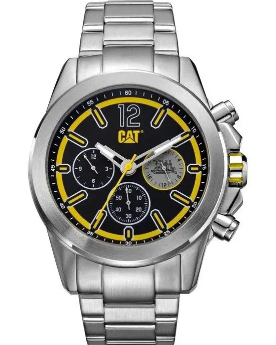 Ανδρικό ρολόι Caterpillar Twist Up Chronograph YU14911137, Μαύρο καντράν, Μπρασελέ από Ανοξείδωτο ατσάλι
