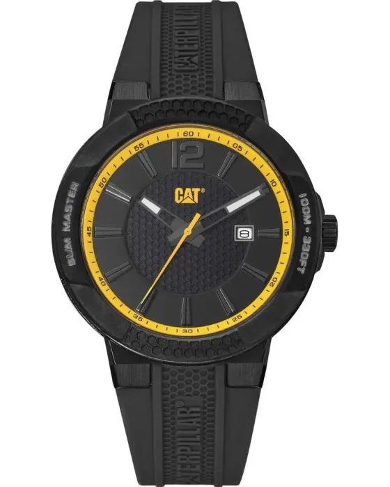 Ανδρικό ρολόι Caterpillar Shock Slim SH16121137, Μαύρο καντράν, Λουρί από Καουτσούκ