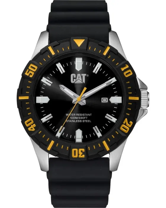 Ανδρικό ρολόι Caterpillar Moto PZ14121121, Μαύρο καντράν, Λουρί από Καουτσούκ