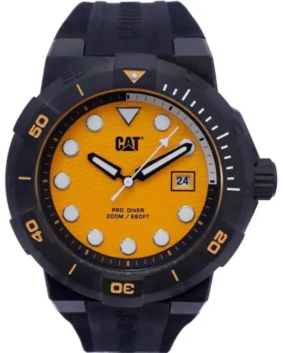 Male watch Caterpillar Shock Diver SI16121721, Orange dial, Strap in Rubber