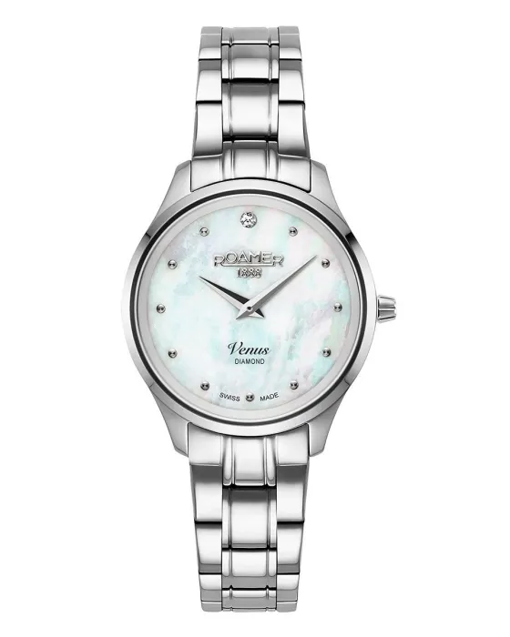 Women's watch Roamer Venus Diamonds 601857-41-89-20, Mother Of Pearl dial, Bracelet in Stainless Steel
