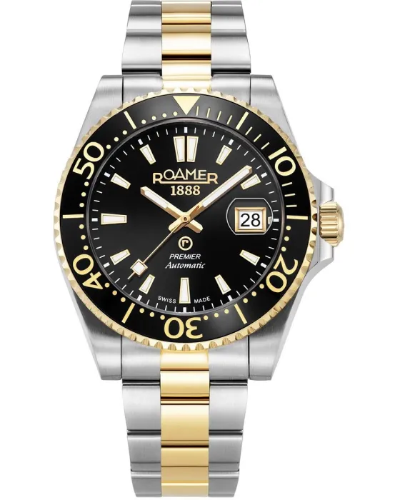Men's watch Roamer Premier Automatic 986983-47-85-21, Black dial, Bracelet in Stainless Steel