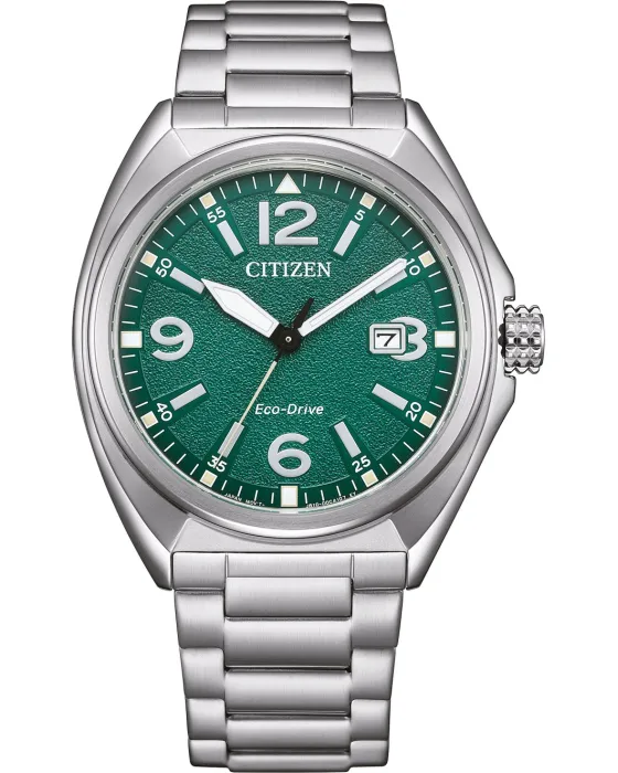 Ανδρικό ρολόι Citizen Sport Eco-Drive AW1571-76X, Πράσινο καντράν, Μπρασελέ από Ανοξείδωτο ατσάλι