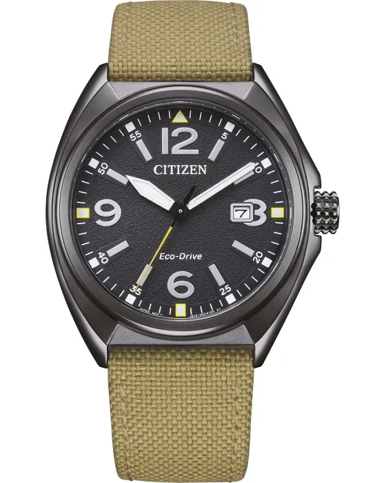 Ανδρικό ρολόι Citizen Sport Eco-Drive AW1575-08E, Μαύρο καντράν, Λουρί από Υφασμάτινο