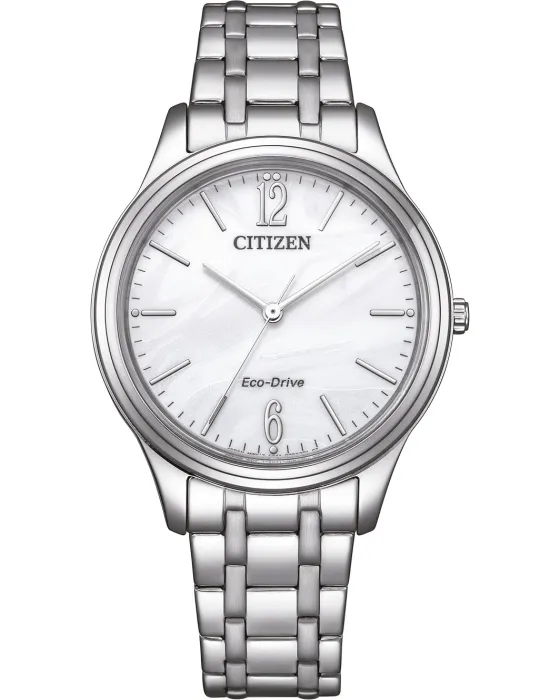 Γυναικείο ρολόι Citizen Elegance Eco-Drive EM0411-71A, Λευκό / Φίλντισι καντράν, Μπρασελέ από Ανοξείδωτο ατσάλι