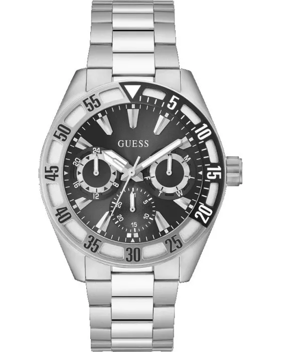 Male watch Guess Letterman GW0904G1, Black dial, Bracelet in Stainless Steel