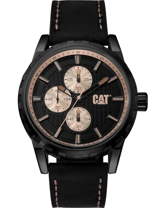 Ανδρικό ρολόι Caterpillar Architech Chronograph NR16334129, Μαύρο καντράν, Λουρί από Δερμάτινο