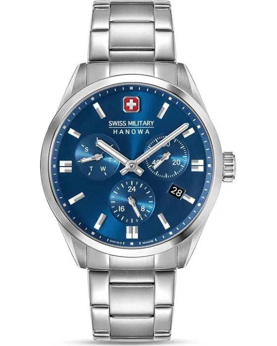 Male watch Swiss Military Hanowa Roadrunner Advanced Chronograph SMWGK0005602, Blue dial, Bracelet in Stainless Steel