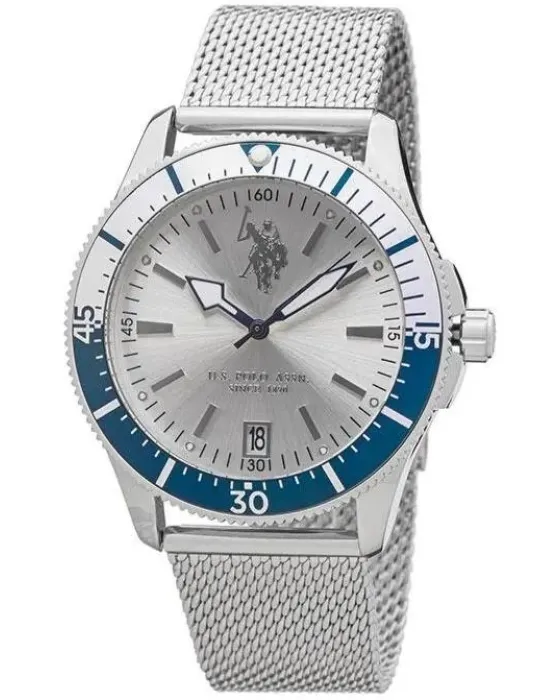 Ανδρικό ρολόι U.S. Polo Assn. Argo USP4861ST, Ασημί καντράν, Μπρασελέ από Ανοξείδωτο ατσάλι