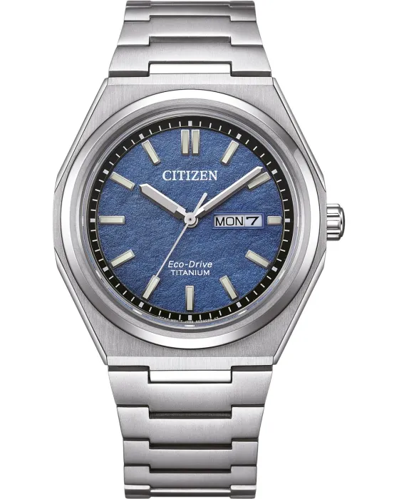 Ανδρικό ρολόι Citizen Eco-Drive Titanium AW0130-85LE, Μπλε καντράν, Μπρασελέ από Τιτάνιο