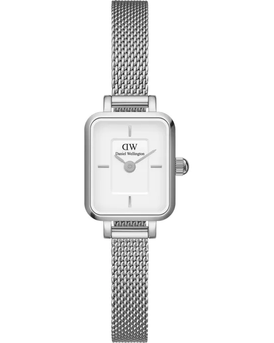 Γυναικείο ρολόι Daniel Wellington Quadro Mini Sterling DW00100726, Ασημί καντράν, Μπρασελέ από Ανοξείδωτο ατσάλι
