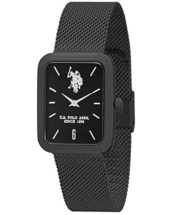 Γυναικείο ρολόι U.S. Polo Assn. Duncan USP3209BK, Μαύρο καντράν, Μπρασελέ από Ανοξείδωτο ατσάλι