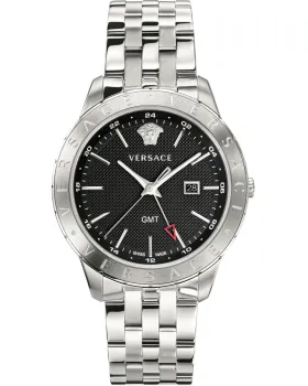 Ανδρικό ρολόι Versace Univers VEBK00418, Μαύρο καντράν, Μπρασελέ από Ανοξείδωτο ατσάλι