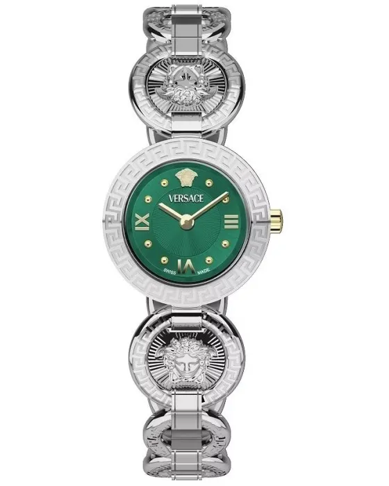 Γυναικείο ρολόι Versace Greca VEWCA0224, Πράσινο καντράν, Μπρασελέ από Ανοξείδωτο ατσάλι