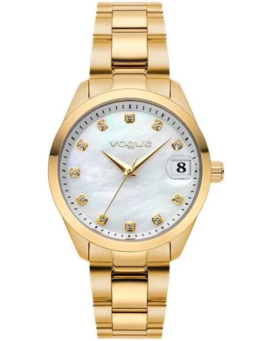 Γυναικείο ρολόι Vogue Reina Medium 2020614241, Λευκό / Φίλντισι καντράν, Μπρασελέ από Ανοξείδωτο ατσάλι