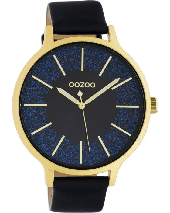 Γυναικείο ρολόι Oozoo Timepieces C10568, Μπλε καντράν, Λουρί από Δερμάτινο