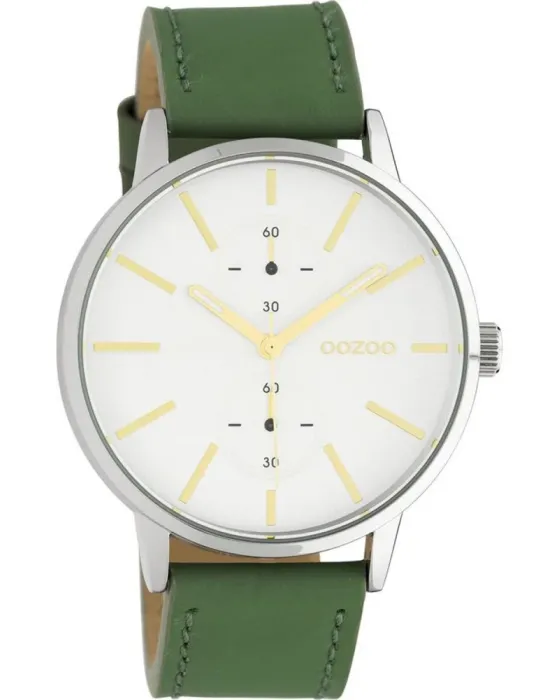 Γυναικείο ρολόι Oozoo Timepieces C10586, Λευκό καντράν, Λουρί από Δερμάτινο