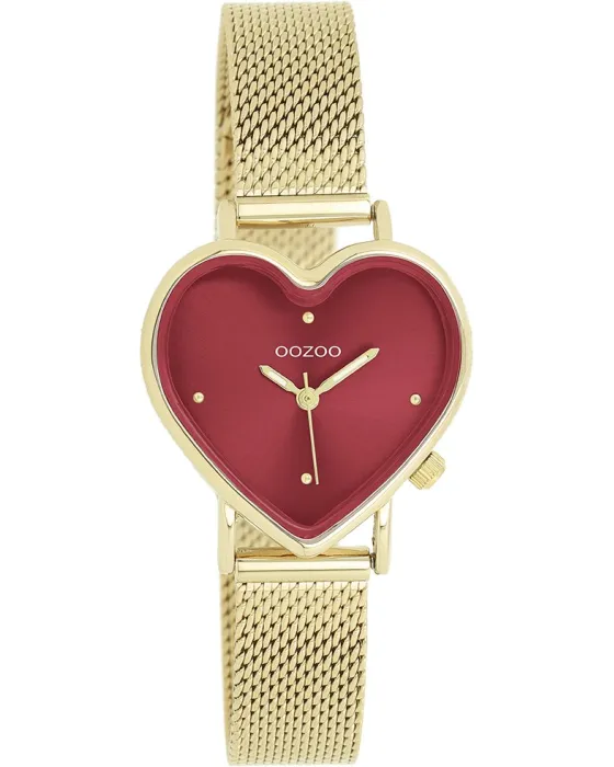 Women's watch Oozoo Timepieces C11453, Red dial, Bracelet in Metallic
