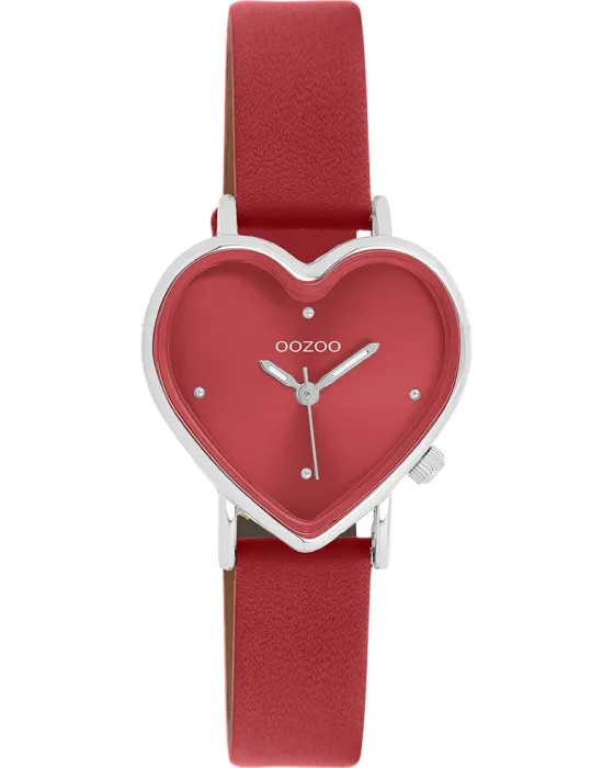 Γυναικείο ρολόι Oozoo Timepieces C11448, Κόκκινο καντράν, Λουρί από Δερμάτινο