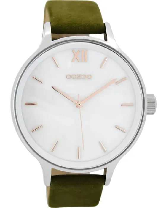 Γυναικείο ρολόι Oozoo Timepieces C8603, Λευκό καντράν, Λουρί από Δερμάτινο
