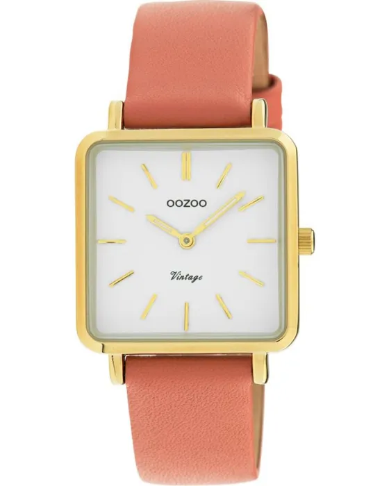 Γυναικείο ρολόι Oozoo Vintage C9944, Λευκό καντράν, Λουρί από Δερμάτινο