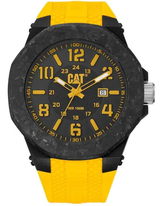 Ανδρικό ρολόι Caterpillar Carbon LV16127137, Μαύρο καντράν, Λουρί από Καουτσούκ